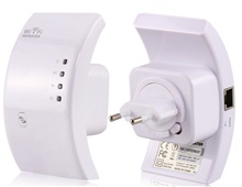 EU Plug Wifi Repeater 802.11N/B/G Network Router Range Expander 300M Wireless-N Repeater with WPS (White)
