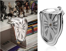 Creative 90 Degrees Twisted Clock (Silver)
