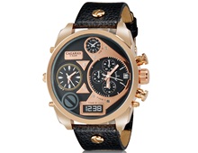 CAGARNY 6822 Men's Fashionable Dual Movement Sport Watch with Calendar Display (Black) 