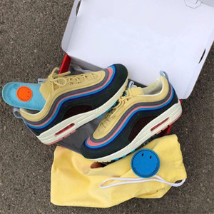 Brand New Sean Wotherspoon Men Running Shoes Top Women Vivid Sulfur Multi Yellow Blue Hybrid Sports Sneakers 36-45 on Sale