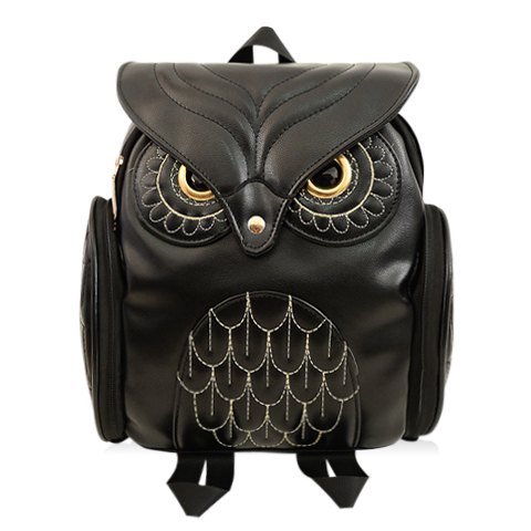 Preppy Women's Satchel With Owl Pattern and Stitching Design