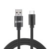 Gocomma Nylon Braided Type-C Data 3A Quick Charge Cable - BLACK