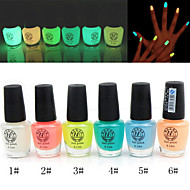 uñas noctilucentes polaco que brillan en la oscuridad (colores surtidos, 6 ml)