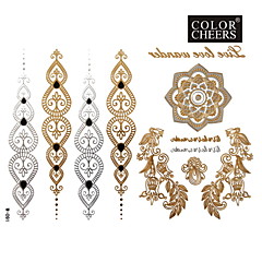 1Pc Gold And Silver Long Bracelet Tattoo Sticker 23x15.5CM