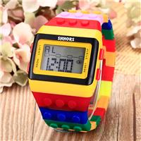 Makibes Unisex Colorful Block Brick Style Digital Wrist Watch - Yellow