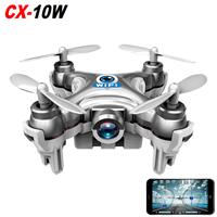 Cheerson CX-10W CX10W Mini Wifi FPV 0.3MP Camera LED 3D Flip 2.4G 4CH 6 Axis RC Quadcopter BNF Without Transmitter - Dark Gray