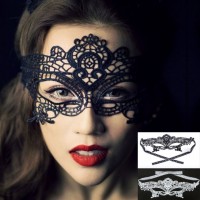 New Fashion Sexy Lace Veil Halloween Masquerade Dance Half Face Mask Black Cutout Paintball Party Masks