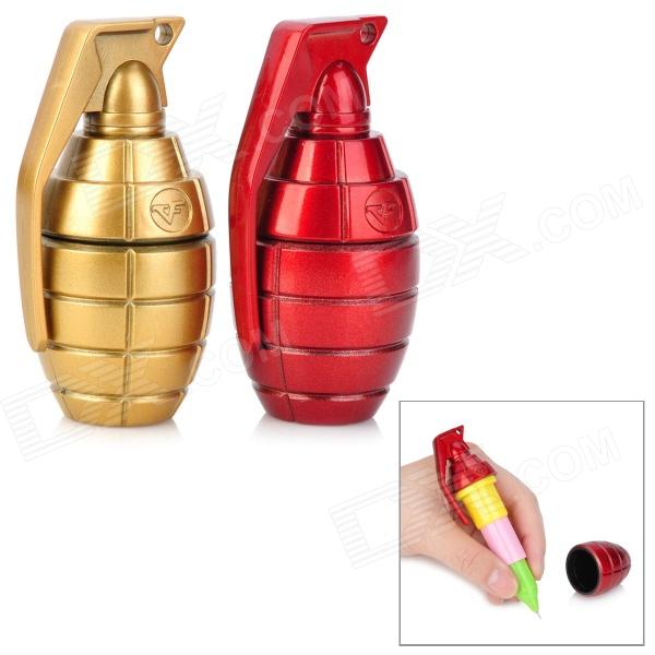 Creative Grenade Style Scalable Plastic Neutral Pens Set - Red + Yellow (2 PCS)