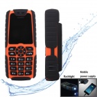 XiaoCai X6 Waterproof GSM Bar Phone w/ 1.77" Screen, Flashlight, Mobile Charger - Orange