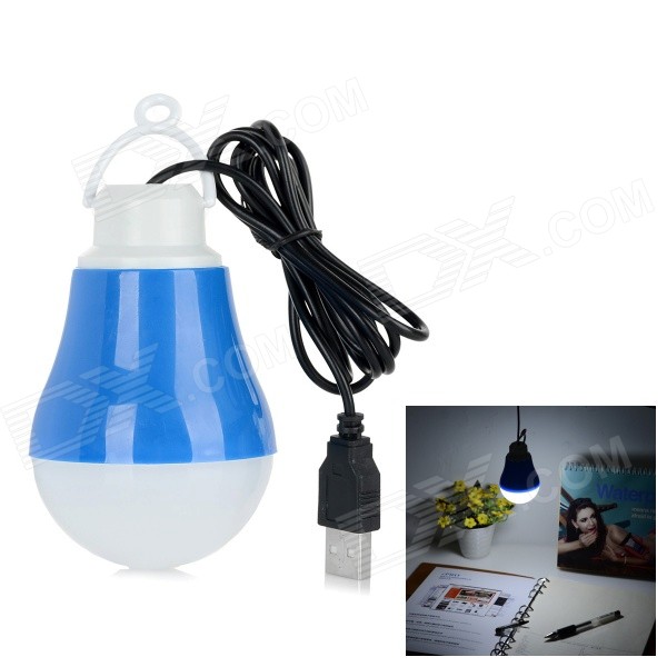 Energy-Saving USB 5W LED Light Bulb Cool White 120lm 7500K - Blue (5V)