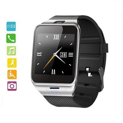 GV18 1.54' GSM Smart Phone Watch w/ 64MB RAM, NFC - Black + Silver