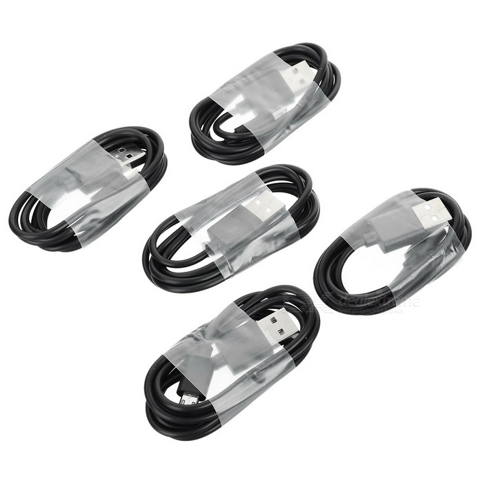 USB 2.0 Male to Micro5pin Male Charging Data Cable for Samsung, HTC, BlackBerry - Black (100cm)