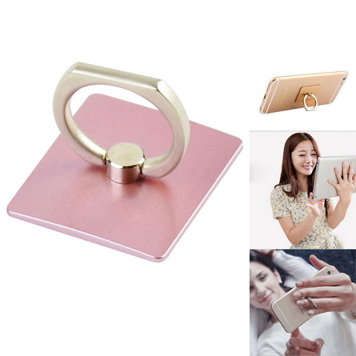 Finger Ring Style 360' Rotation Adjustable Holder Mount Stand for Phone / Tablets - Pink