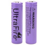 ULTRAFIRE 2pcs 18650 Rechargeable Batteries 5300mAh 3.7V Rechargeable Batteries – Purple EBTGP-292386