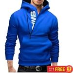 Male Autumn Winter Long-sleeve Hoodies Side Zipper Hooded Sweatshirt