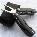 Mini Folding Multi-tool Black Trumpet Pliers with Nylon Bag