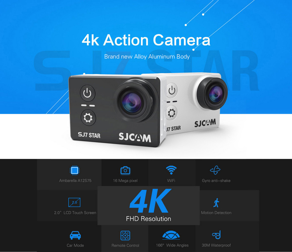 Original SJCAM SJ7 STAR 4K WiFi Action Camera 2.0 inch Touch Screen 166 Degree FOV 16MP