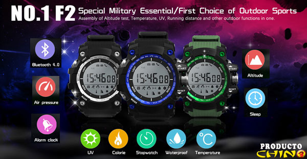 Smartwatch NO.1 F2 reloj deportivo con una gran batería!