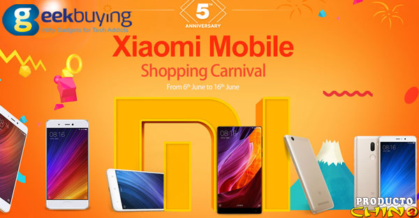 Carnaval de Ofertas de Móviles Xiaomi en Geekbuying