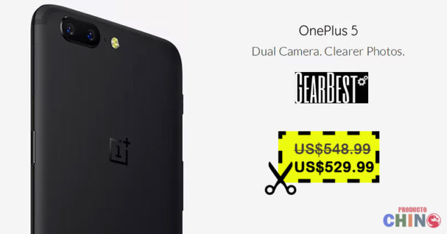 Solo $529.99 para OnePlus 5 Cupón Descuento Gearbest