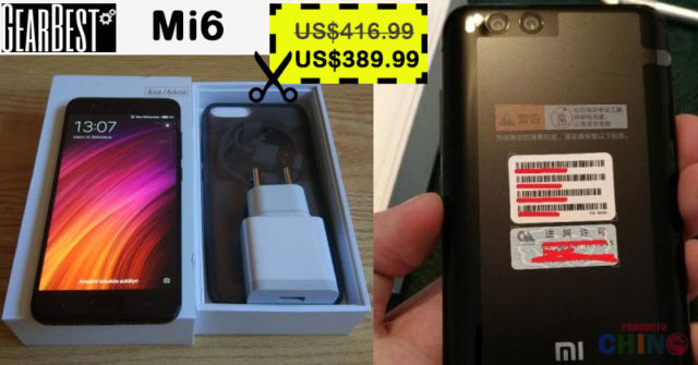 Solo $389.99 para Xiaomi Mi6 Cupón Descuento Gearbest