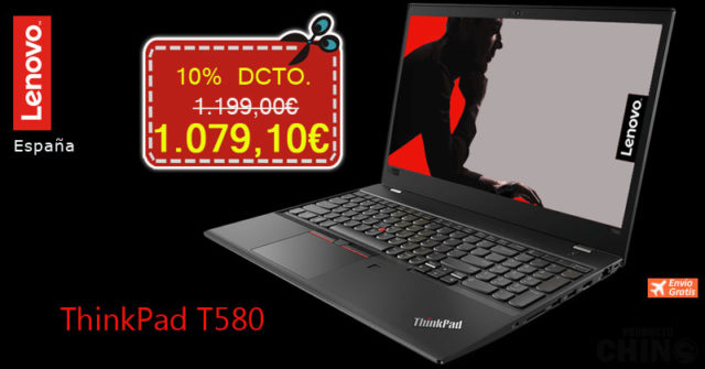 10% Descuento para Laptop ThinkPad T580 Lenovo España y envío gratis!