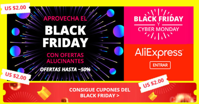 Aliexpress Black Friday con ofertas alucinantes hasta 50% de descuento!