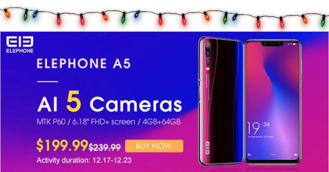 Elephone A5, el móvil con 5 cámaras muy barato por Navidad