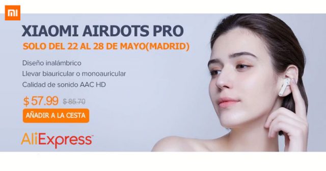 27% de descuento para Xiaomi Airdots Pro en Aliexpress Plaza España