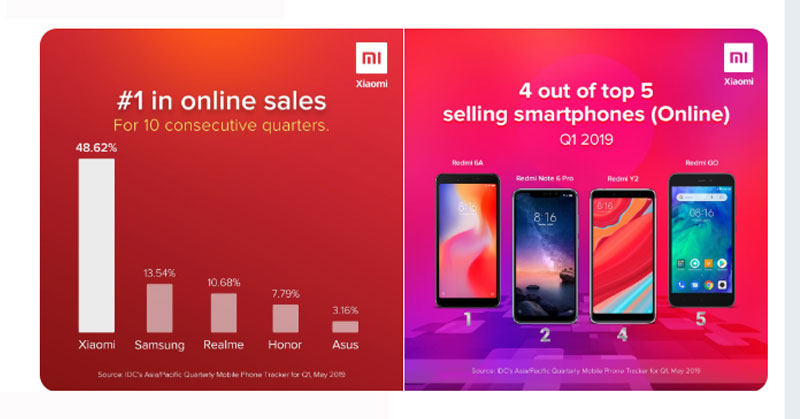 Xiaomi Mejor Marca de Smartphones en linea por 10 trimestres consecutivos