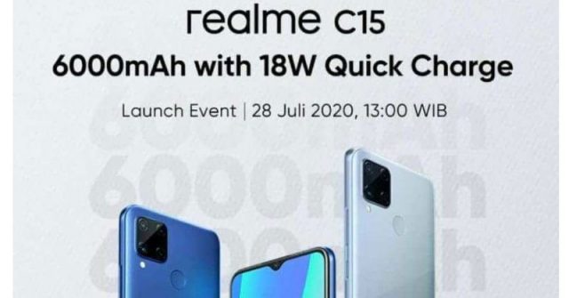 Realme C15 con batería de 6000 mAh se lanzará el 28 de julio