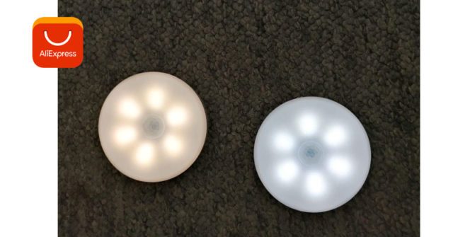 Oferta Aliexpress: Lámpara nocturna Led con Sensor de movimiento por 4 dólares