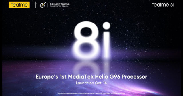 Realme 8i con Helio G96 se lanzará en Europa el 14 de octubre