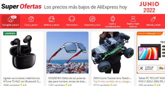 Super Ofertas y Cupones Aliexpress Junio 2022 - ¡Hasta 90% de descuento